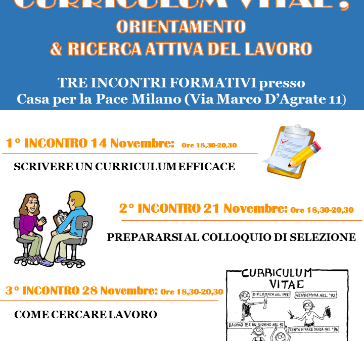 Laboratorio sul Curriculum Vitae, Orientamento e la ricerca attiva del lavoro