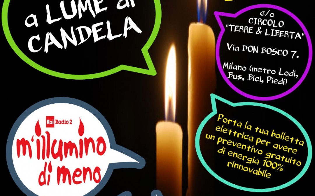 Cena a lume di candela per “Mi illumino di meno”