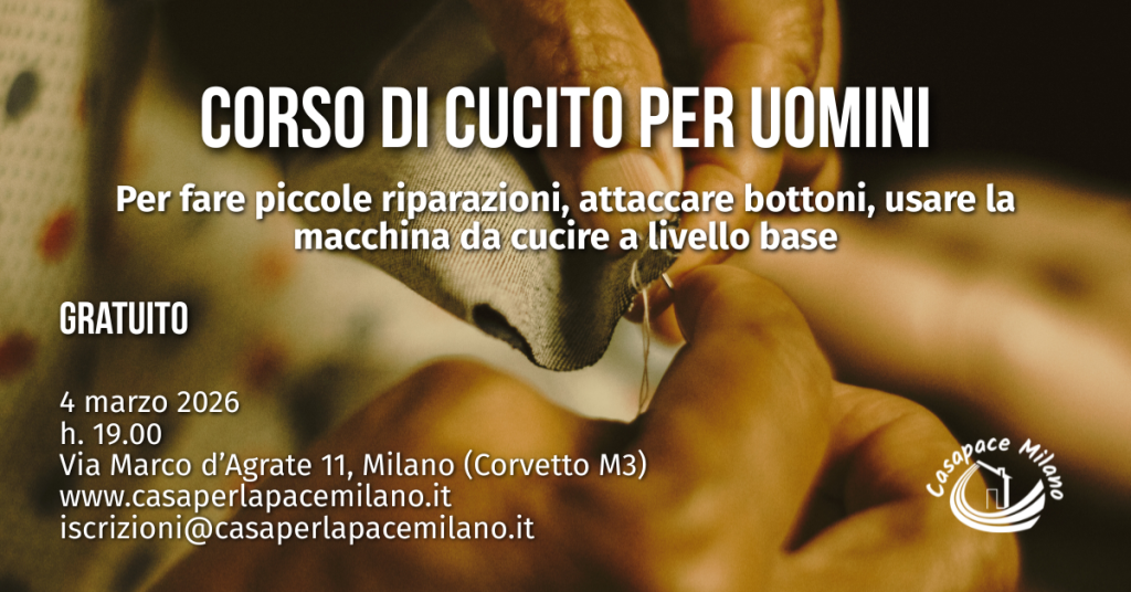 corso di cucito per uomini