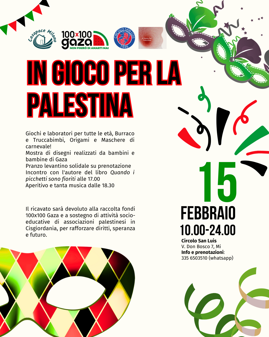 in gioco per la palestina carnevale