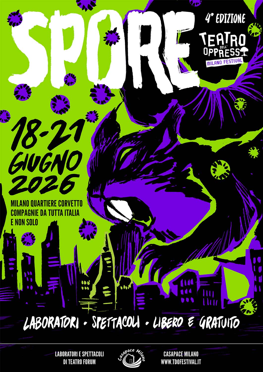 poster festival teatro dell'oppresso spore quarta edizione
